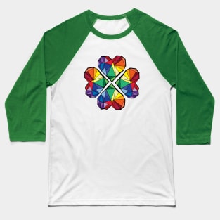 rainbow geometric clover Baseball T-Shirt